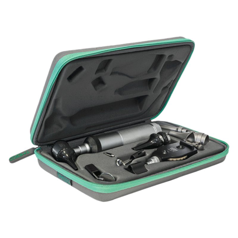 Estuche de Diagnostico con Oftalmoscopio, Otoscopio e Iluminador Laringeo Luz Xenon