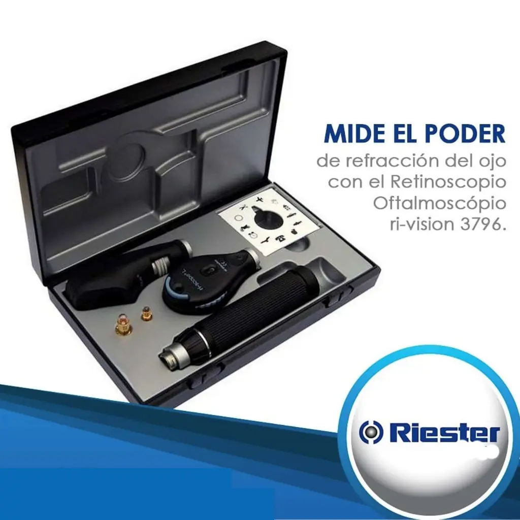 Retinoscopio de punto y oftalmoscopio L2 luz xenon 3.5 V mango tipo C recargable
