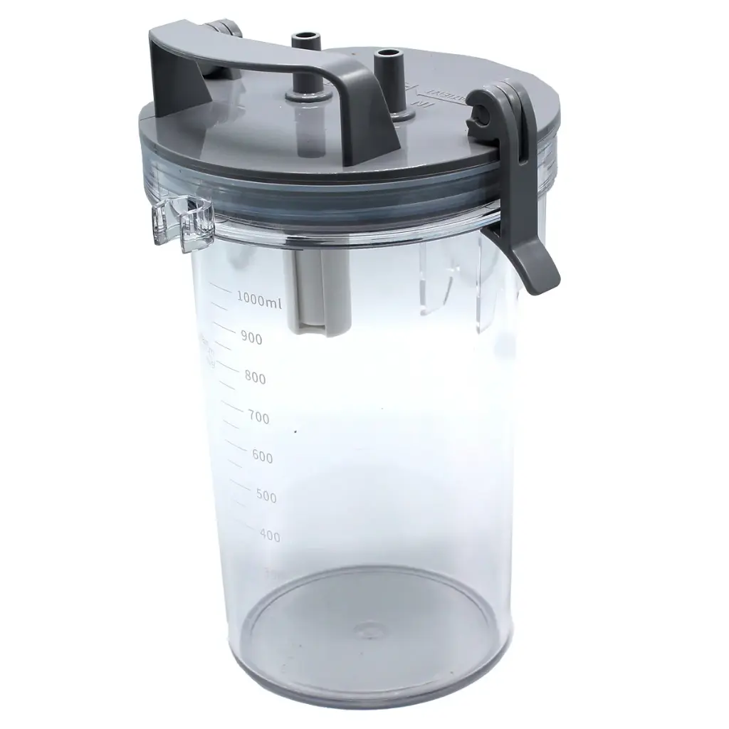 Aspirador de flemas portátil de hasta 28 Litros por minuto con presión regulable y vaso recolector incluido.