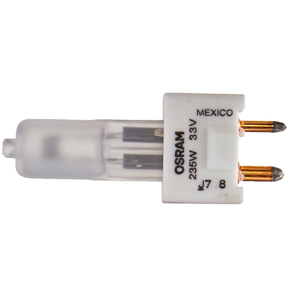 Foco halógeno de 33v 235w GZ9.5, Bipin Cacahuate para lampara Amsco Quantum y Polaris