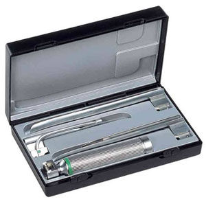 Juego de laringoscopios ri-modul Miller LED 2,5 V, mango pilas tipo C, palas no. 2, 3, 4