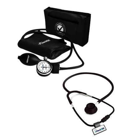 Kit de Baumanometro aneroide y Estetoscopio duplex color negro Mod. ECO