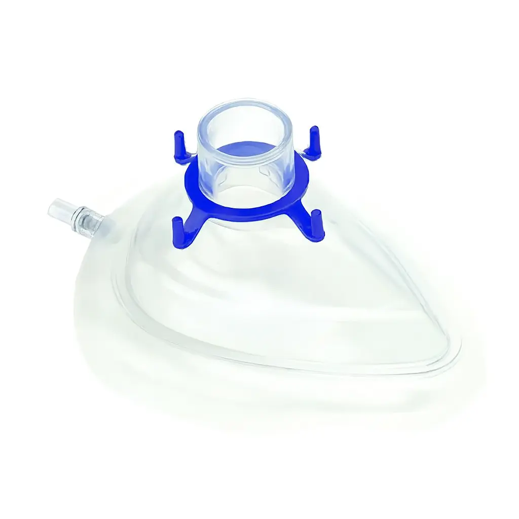 Mascarilla Facial Adulto Grande con Cojín de Aire y Válvula (Azúl) Mod. Sure Seal caja c/10pz