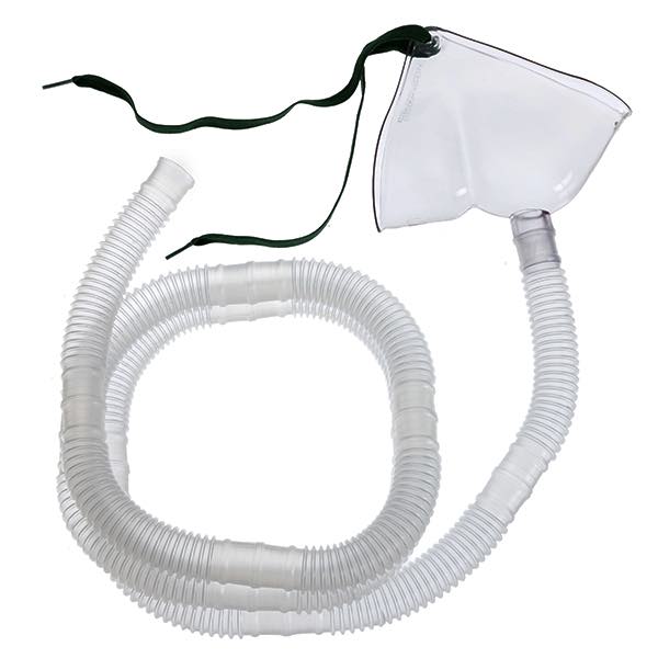 Mascarilla tienda facial adulto con tubo corrugado de 1.83m paq. c/50 piezas