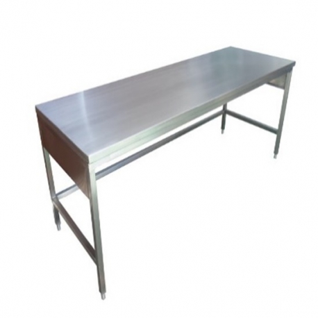 Mesa alta de 90 x 70 x 90 cm con cubierta de acero inoxidable