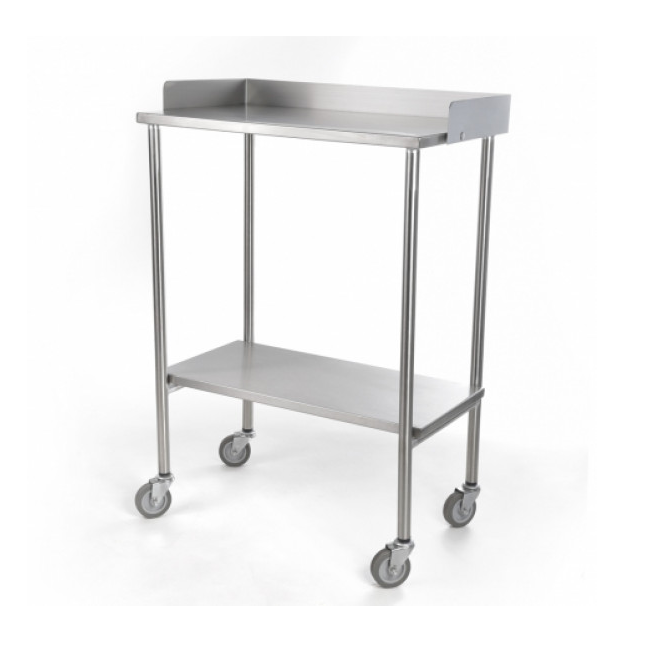 Mesa pasteur sin cajon, cromada con cubierta en acero inoxidable (50x40x84cm)