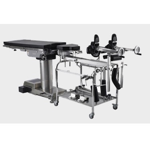 Mesa de operaciones electrohidráulica con función de retorno, movimiento longitudinal, riñón, baterías con cargador automático, accesorios y tractor para ortopedia