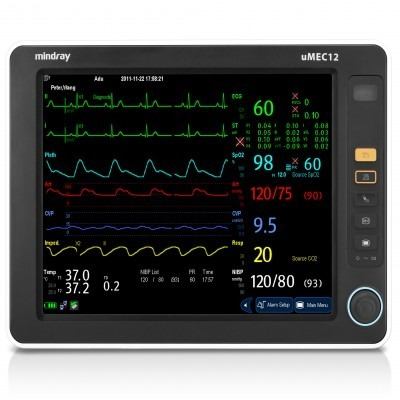 Monitor para paciente de signos vitales 12" Umec 12 Pantalla tactil color 5 parametros (ECG+PNI+TEMP+SpO2+RESP)