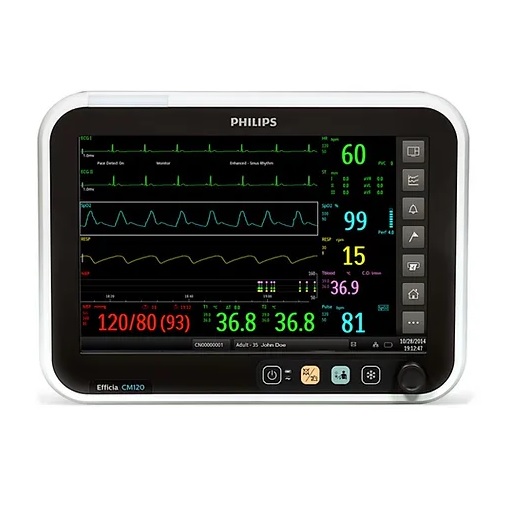 Monitor para paciente de signos vitales de 12" Efficia CM120 con (ECG +Temp+SpO2+etCO2+2xIBP)