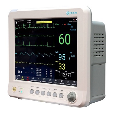 Monitor para paciente de signos vitales con pantalla LED 12.1" touch screen, 6 parámetros + CO2 - Capnografia