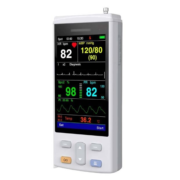 Monitor para paciente de signos vitales de 3.5" portatil MiniBalam con SpO2, Temp, PANI y ECG