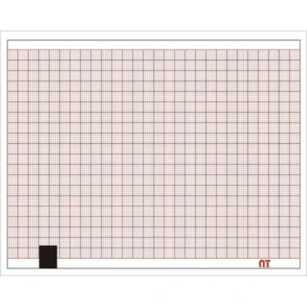 Papel para ECG en Z de 11 x 14cm x100 hojas, color rojo, paq.  c/10 paquetes