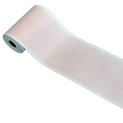 Papel para ECG de 8cm x 30m cuadrado rojo para CM300 y SE-3, paq. c/10 rollos
