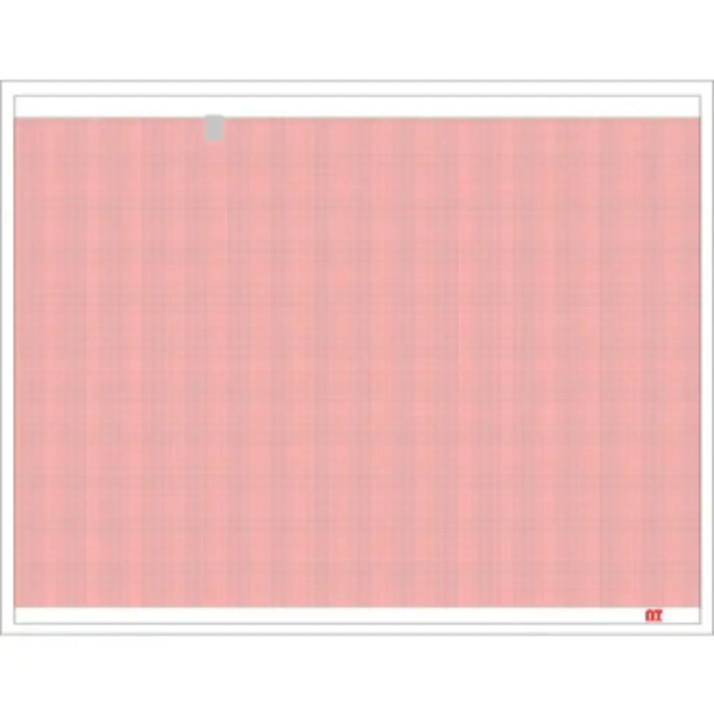 Papel para ECG color rojo de 21.5 x 28cm con 200 hojas en "Z" con 1 sensor