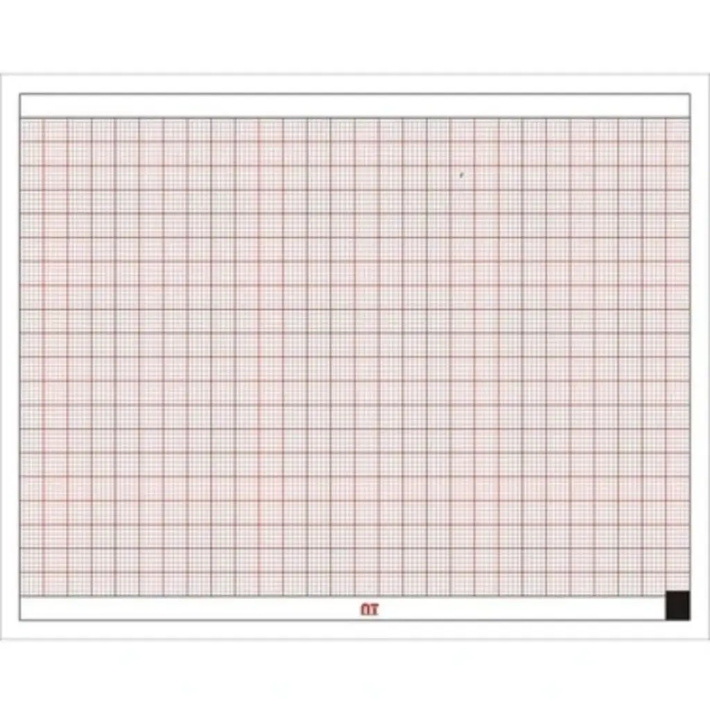 Papel para ECG rojo 11 x 14cm en Z de 100 hojas Paq. con 10