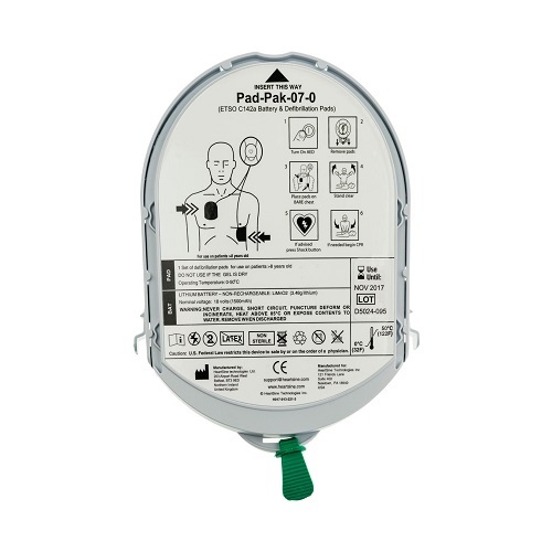 Parche electrodo para aviación, Incluye batería y 1 juego de electrodos adulto para DEAs Samaritan