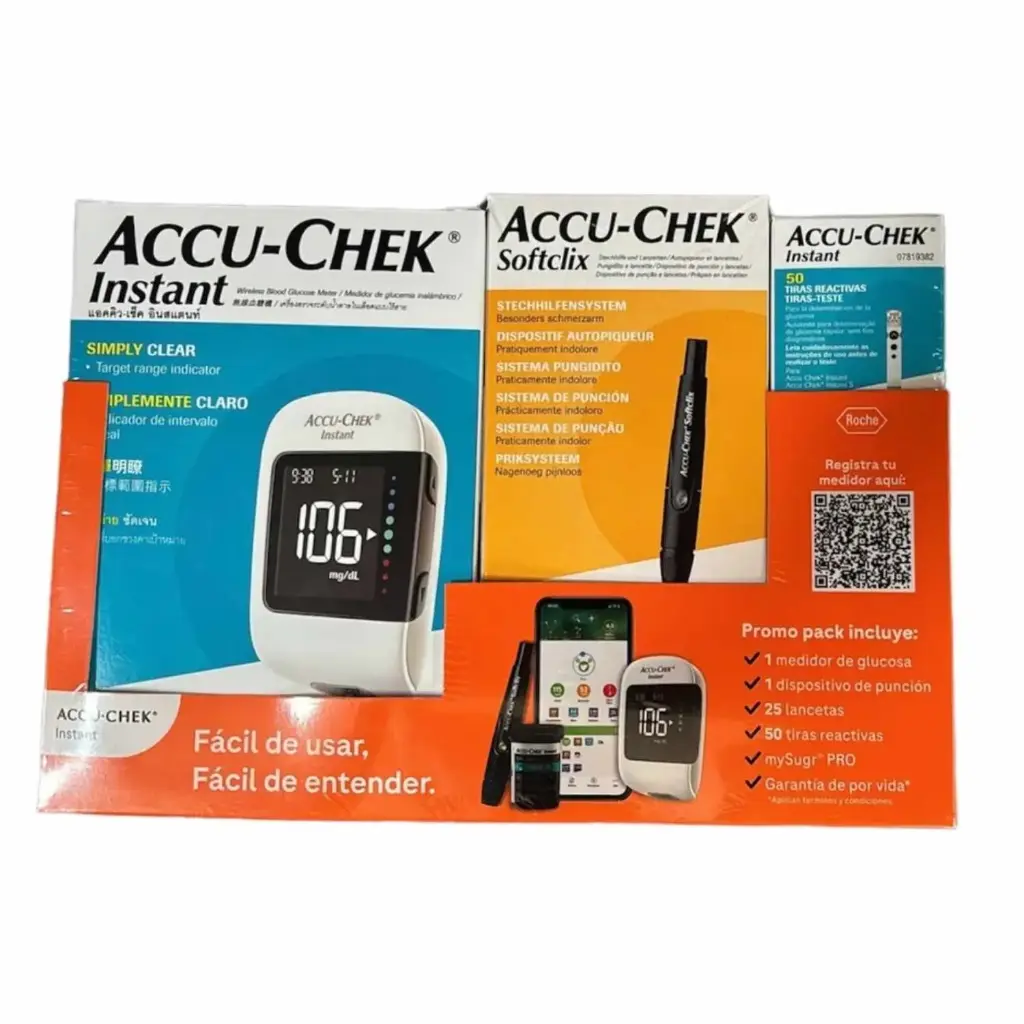 Glucómetro Accu-Check Instant Softclix kit y 50 tiras