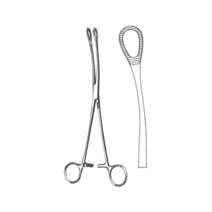 Pinza de anillos Foerster curva de 7" (17.8 cm) mandibula estriada