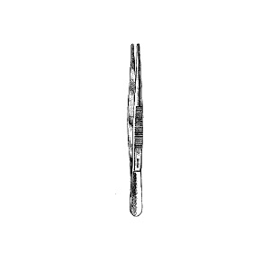 Pinza de diseccion sin dientes de 5" (12.7 cm) punta y mango estriado