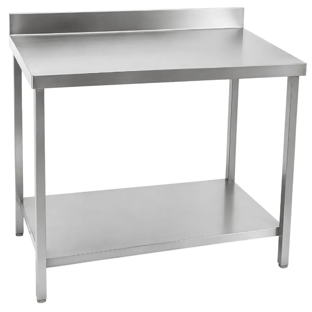 Mesa lisa de 120 cm fabricado en acero inox medidas 120x70x90 cm