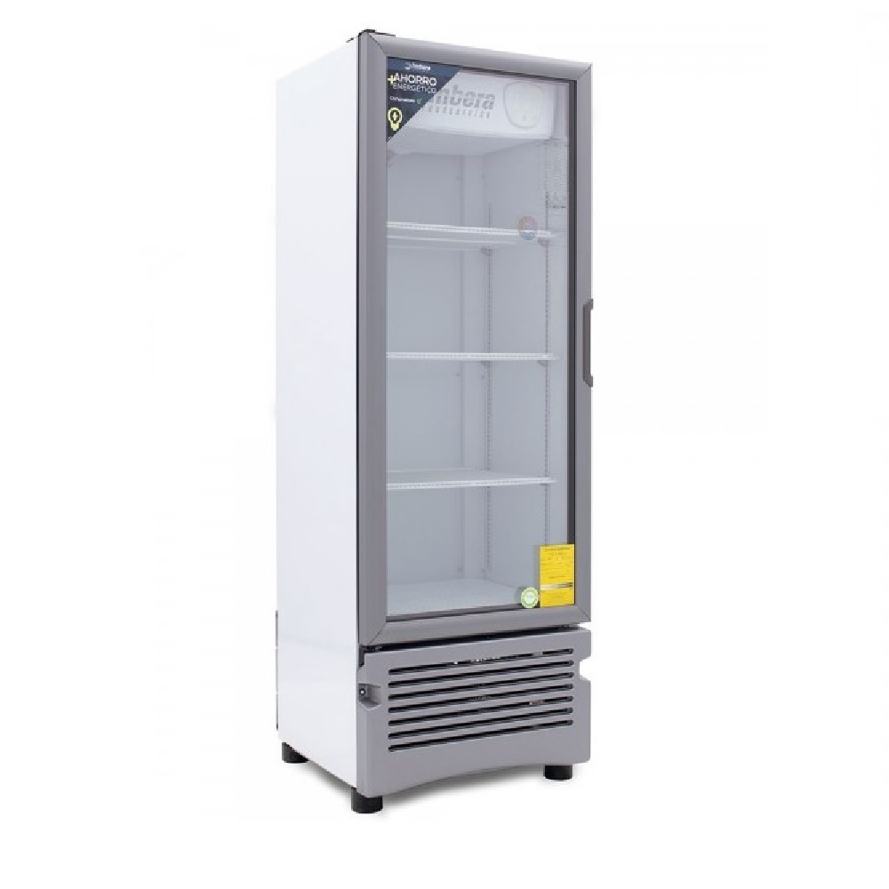 Refrigerador vertical 1 puerta de cristal 12 pies