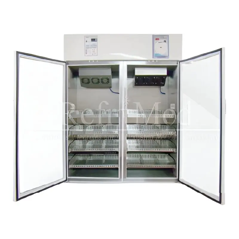 Refrigerador Vertical para Laboratorio de 45 ft³, Interior de de Acero Inoxidable y Exterior Esmaltado, 2 Puertas de Cristal con Graficador