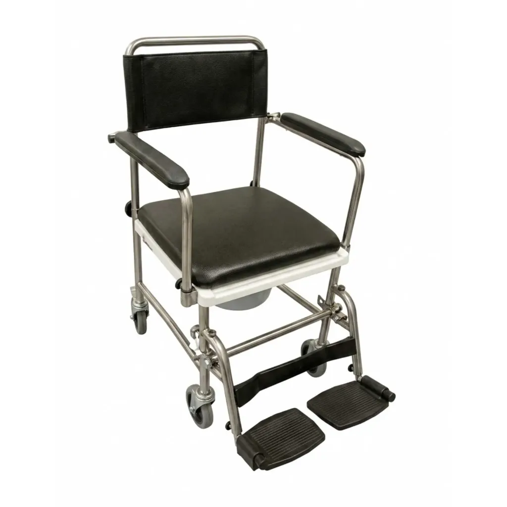 Silla cómodo móvil de acero cromado