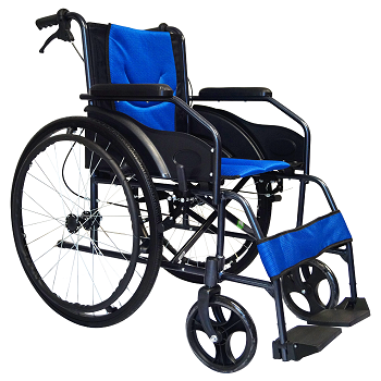 Silla de Ruedas 18" de Aluminio Fija Color Azul