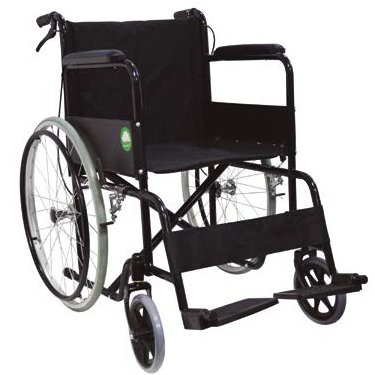 Silla de Ruedas 18" Fija con Frenos Negra