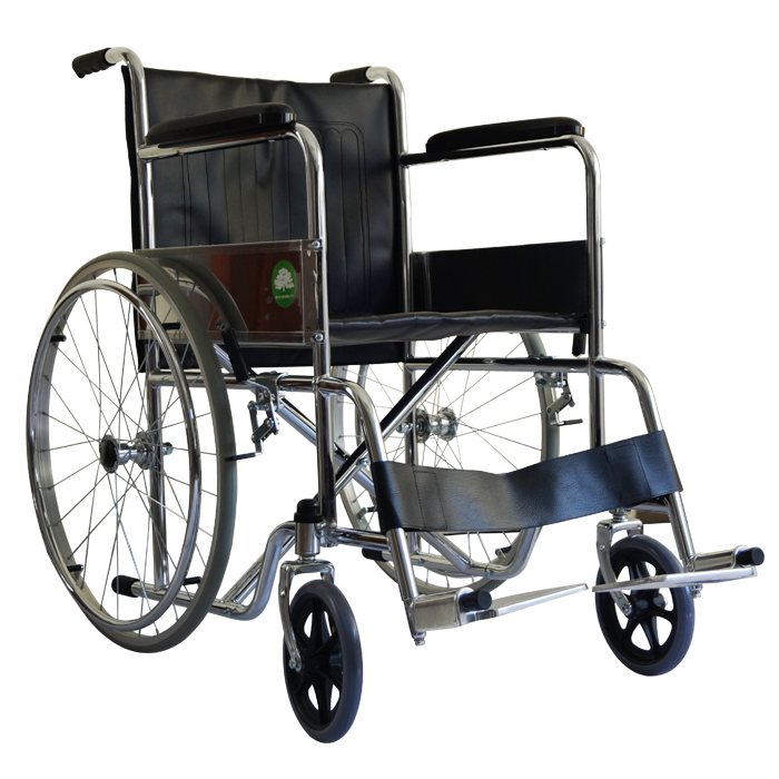 Silla de Ruedas 18” Cromada con Tapiceria de Vinil