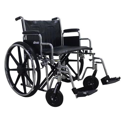 Silla de ruedas Bariatrica E701 asiento de 24" con descansa pies color negro