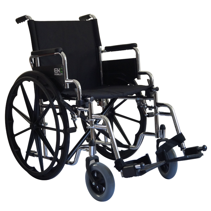 Silla de Ruedas 19" Cromada Descansapies Removibles