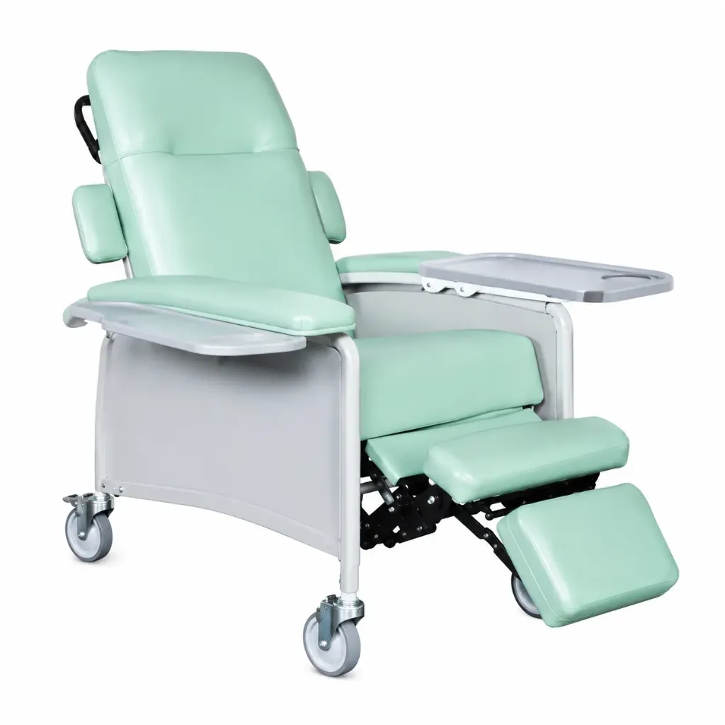 Sillón para hemodiálisis y extracción de sangre reclinable 4 posiciones, 2 charolas