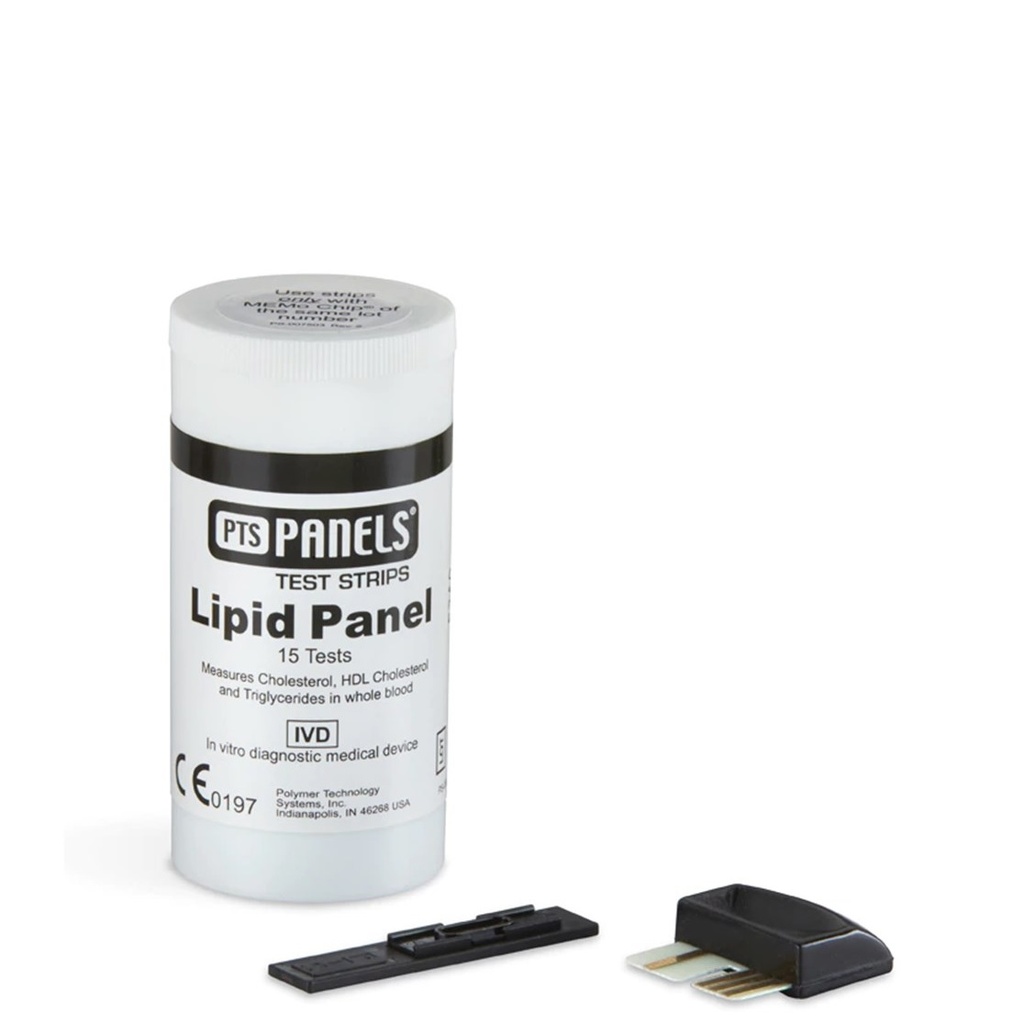 Tiras de Prueba de Panel de Lipidos 15 pzas por caja (Colesterol Total, HDL y Trigliceridos)