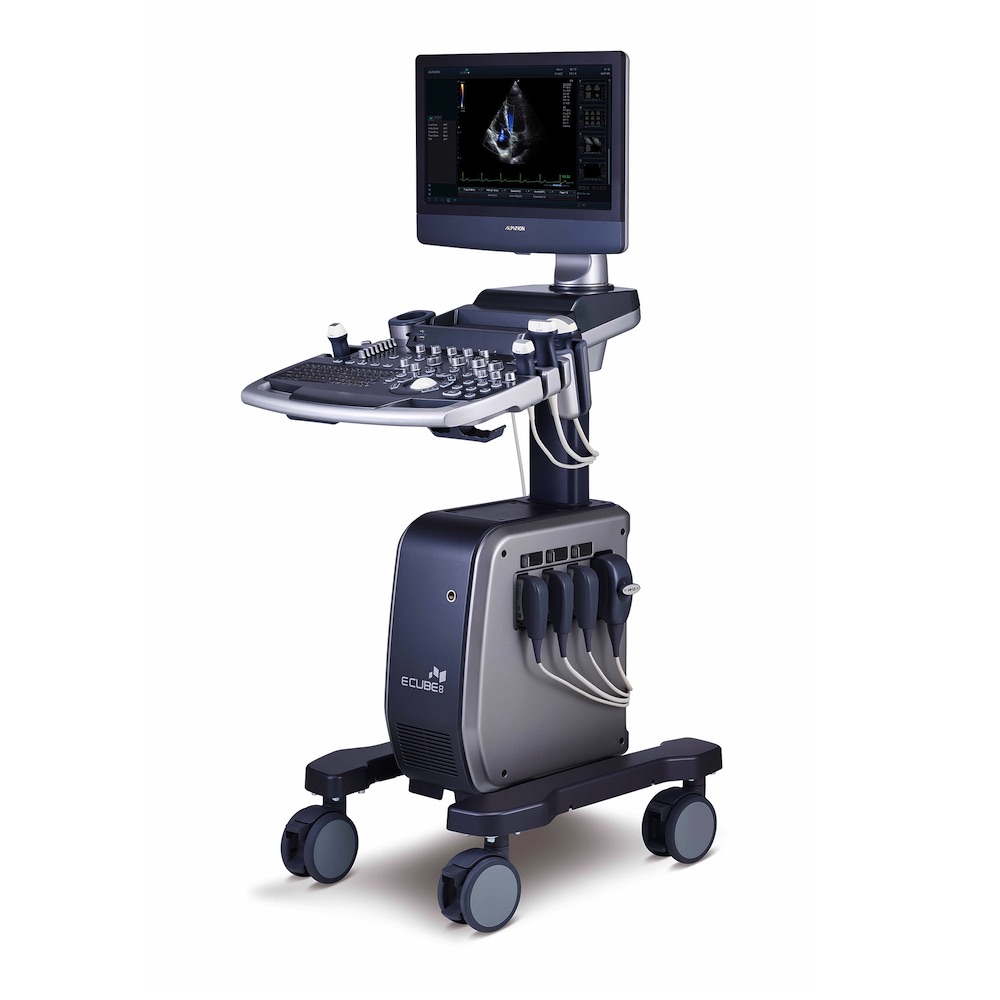 Ultrasonido doppler color monitor LED 21.5" 2D ECUBE 8 LE con tres transductores
