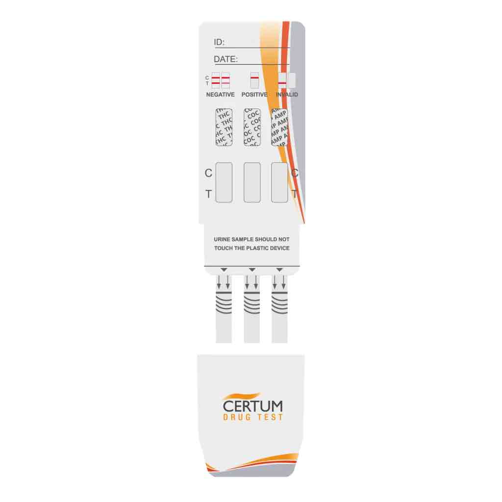 Prueba antidoping 3 drogas en panel (THC-COC-AMP) - caja con 25 pruebas