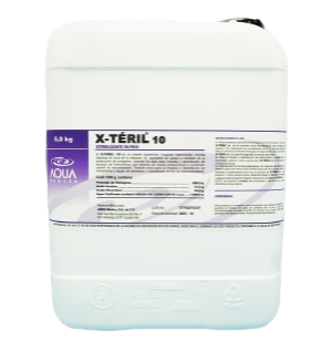Desinfectante para máquinas de hemodiálisis X-TERIL 10 cajas con 4 garrafas de 5 L/5.6 K cada una (40 garrafas)