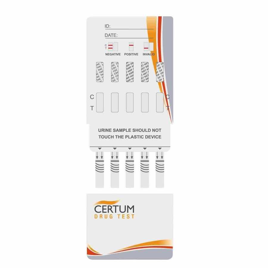 Prueba antidoping 6 drogas en panel (THC/COC/AMP/MET/OPI/BZD) - caja con 25