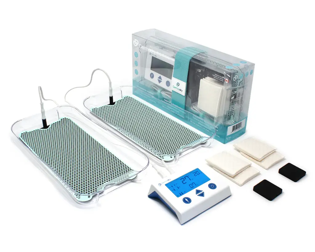 Dispositivo de Iontoforesis Dermadry Total para la sudoración excesiva de manos, pies y axilas
