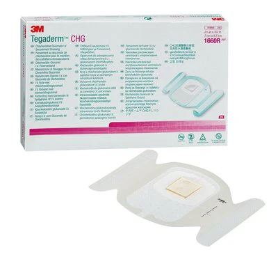 Aposito con cojin clorhexidina Tegaderm CHG 7x8.5 cm caja con 25 piezas