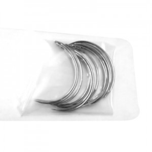 Aguja 1/2 circular paquete de 12 piezas #10 (9x23mm) ojo automático