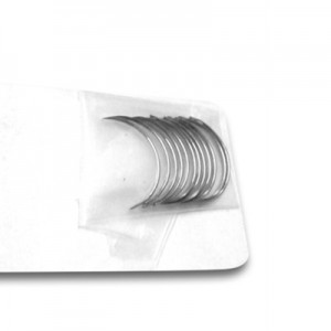 Aguja 1/2 circulo paquete de 12 piezas #12 (7x18mm) ojo automático