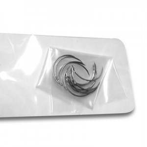 Aguja 1/2 circulo paquete de 12 piezas #16  (6x11mm) ojo automático