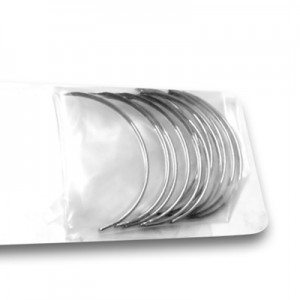 Aguja 1/2 circular paquete de 12 piezas #8 (10x29mm) ojo automático
