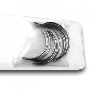 Aguja 1/2 circular paquete de 12 piezas #9 (9x25mm) ojo automático