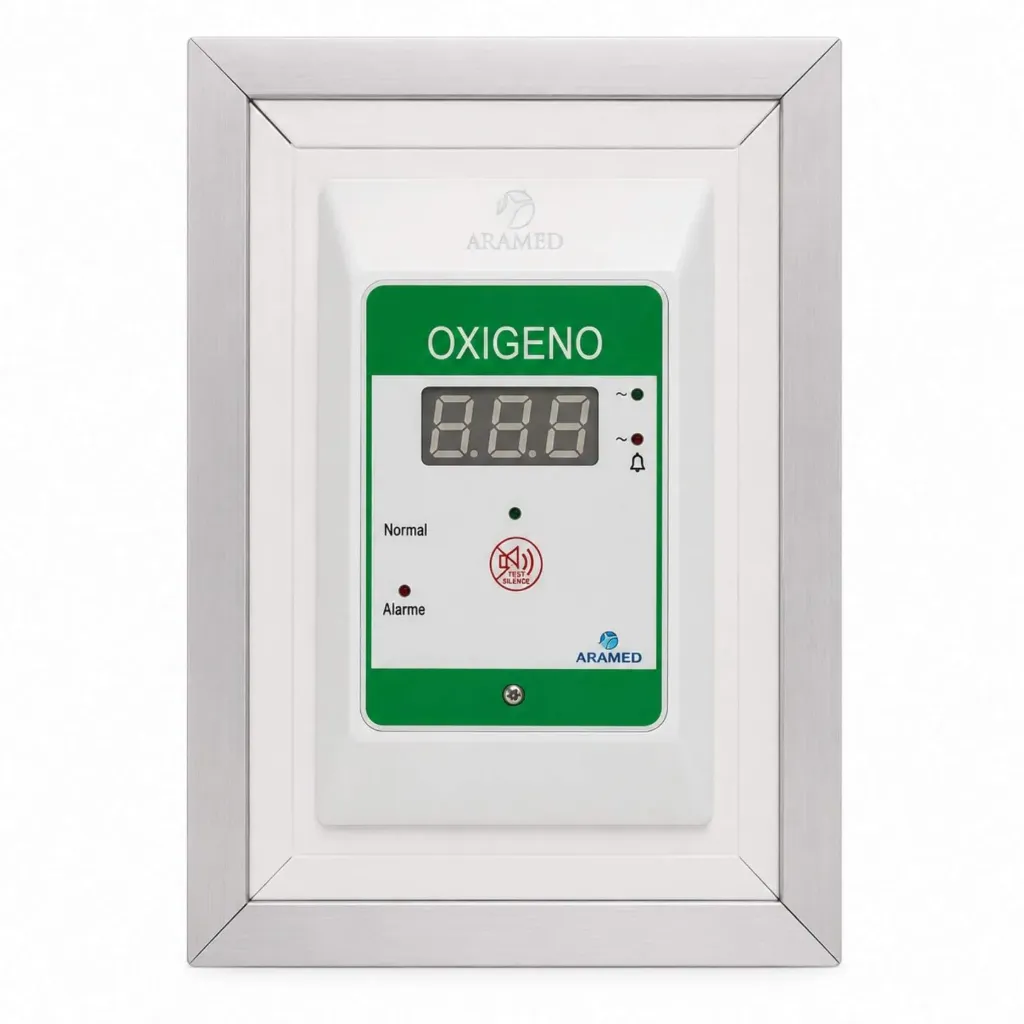 Alarma para 1 gas Oxigeno digital de sobreponer con transductor