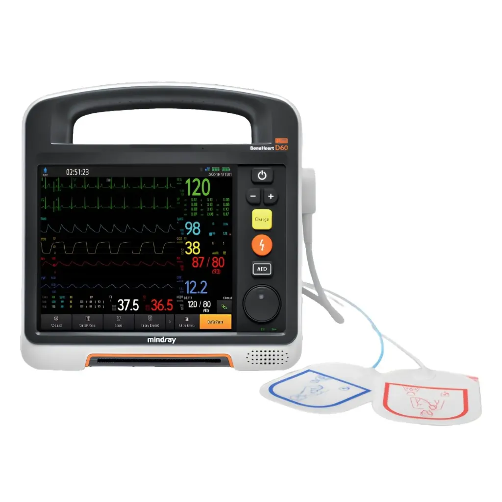 Desfibrilador monitor bifasico BeneHeart D60 con deteccion de marcapasos con IBP y CO2