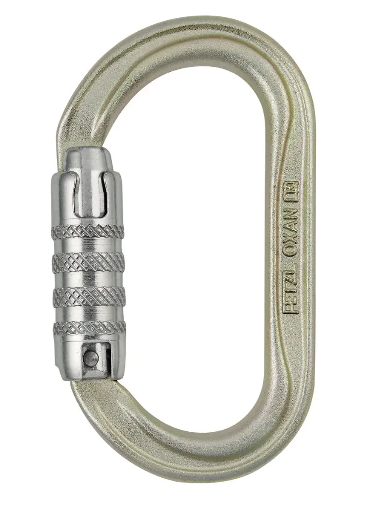 Mosquetón oval de alta resistencia TRIACT-LOCK dorado