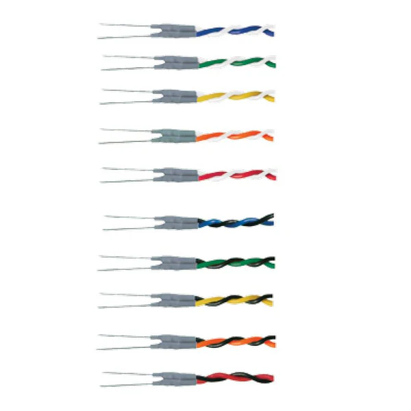 Aguja subdérmica entrelazada desechable 12mm de longitud 0.40mm/27G de calibre; cable de colores de 200 cm - Caja con 20 pzas