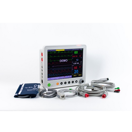 Monitor para paciente de signos vitales 12" mod. Balam II, con ECG, SPO2, Temp y NIBP